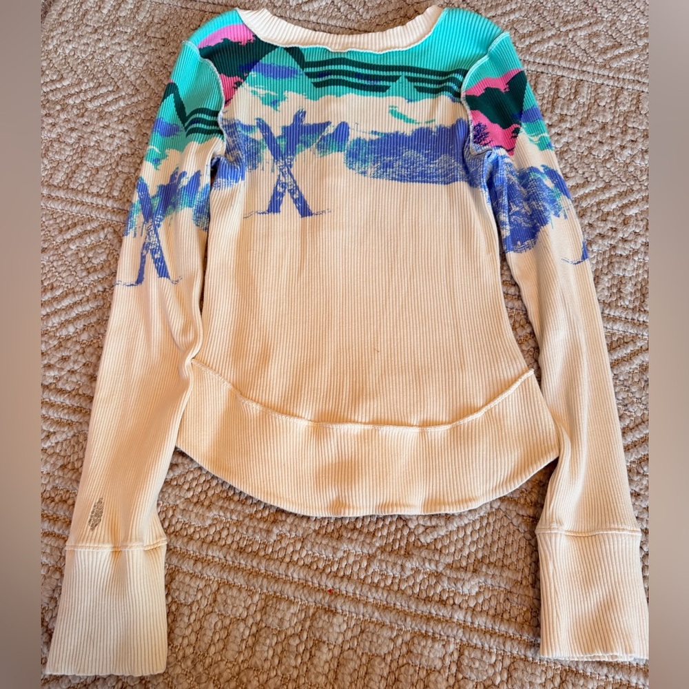 FREE PEOPLE Long Sleeve Ski Top -M - Picture 10 of 11